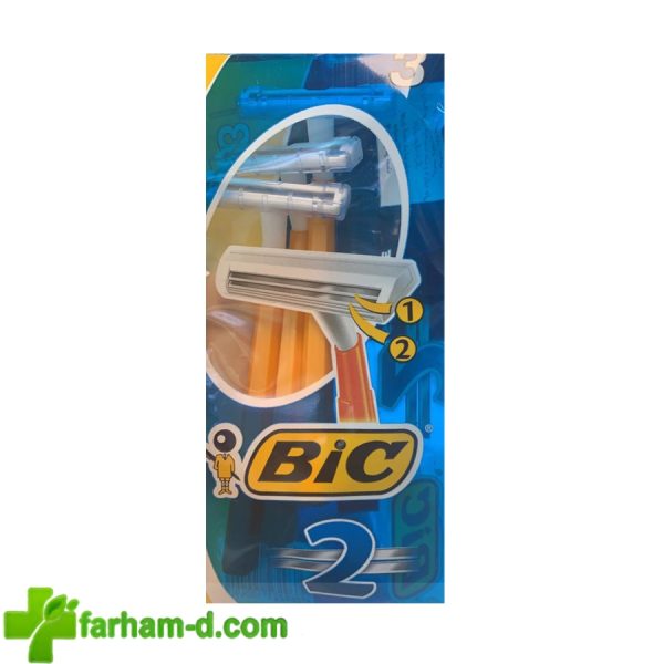 خودتراش بیک مدل Sensitive (2 تیغه نارنجی) 3 عددی
