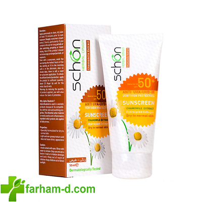 کرم ضد آفتاب شون ⁺SPF50 مناسب پوست های معمولی تا خشک ۵۰ میلی لیتر